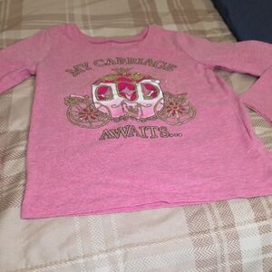 The Children's Place Pink Long Sleeve Tee with Carriage Design